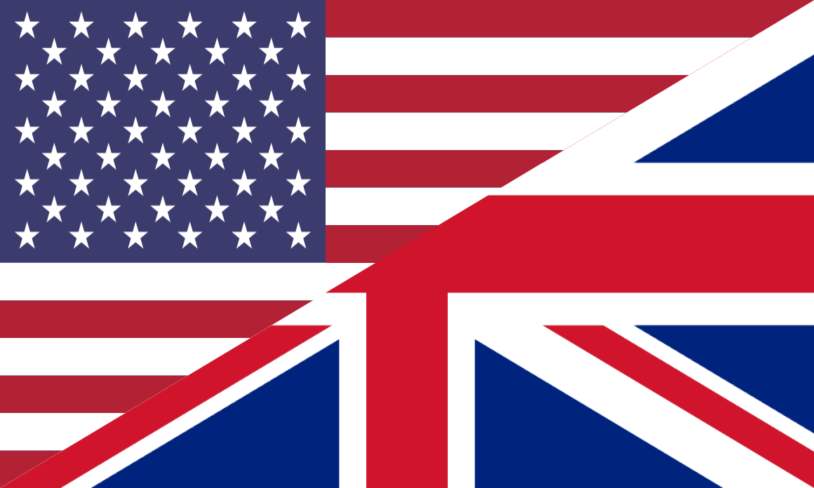 American/British flag - English language